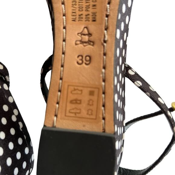 NEW Alice + Olivia Polka Dot Low Wedge Strappy Sandals Sz 39 - Picture 8 of 11